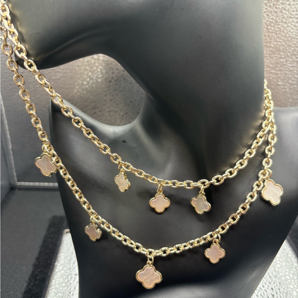 Gold Clover Charm Necklace